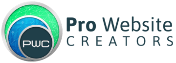 prowebsitecreators Logo with Text Dark blue 360w