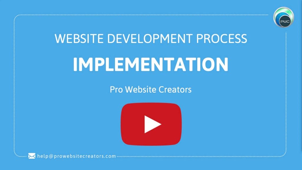 Pro Website Creators Website Development Process Implementation with play button