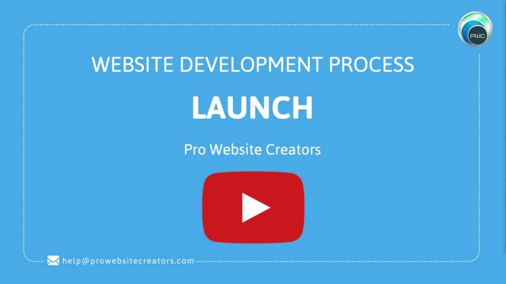 Pro Website Creators Website Development Process Launch with play button