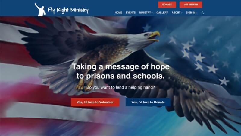 prowebsitecreators Fly Right Ministry website portfolio