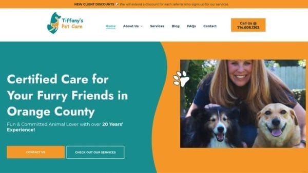 Tiffanys Pet Care PWC Portfolio Screenshot